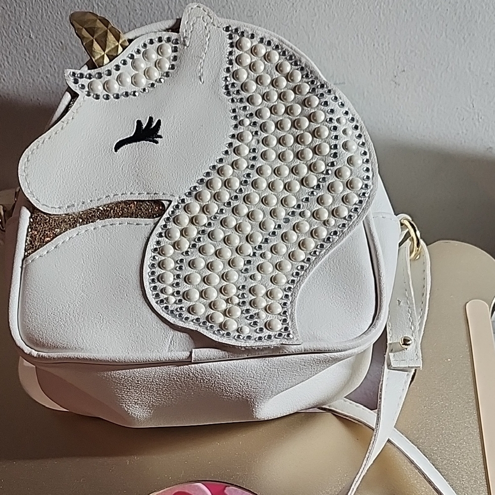 Bath & Body Works White Leather Pouch